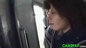 Experience the thrill of outdoor train sex with amateur Japanese couple