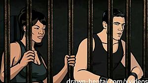 Animierte Erotik im Gefängnis mit Kane und Malory