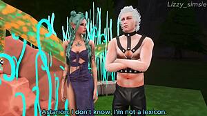 Astarion dá prazer à buceta molhada da Tav e ejacula dentro dela em uma animação Hentai do Sims 4